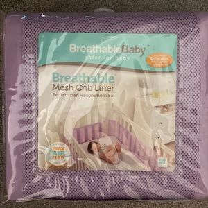Purple breathable mesh crib liner never used